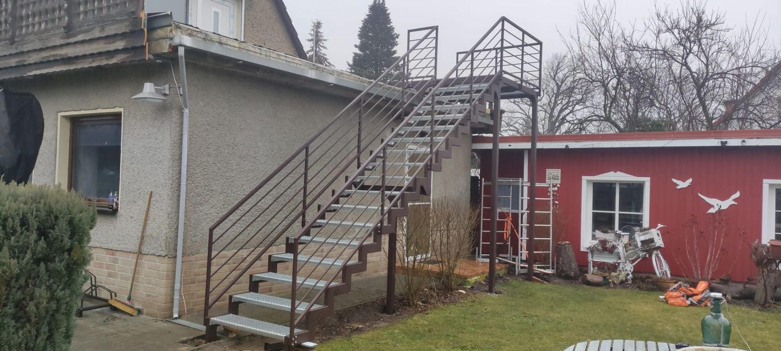 Außentreppe mit Podest